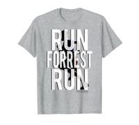 Forrest Gump Run Forrest Run Silhouette Camiseta, Hombre, Gris Jaspeado, XXL
