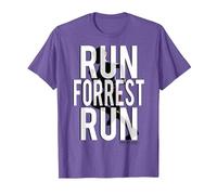 Forrest Gump Run Forrest Run Silhouette Camiseta, Hombre, Morado Jaspeado, XXL
