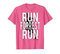 Forrest Gump Run Forrest Run Silhouette Camiseta, Hombre, Rosa Jaspeado, XXL