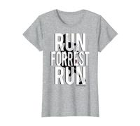 Forrest Gump Run Forrest Run Silhouette Camiseta, Mujer, Gris Jaspeado, XXL