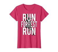 Forrest Gump Run Forrest Run Silhouette Camiseta, Mujer, Rojo Jaspeado, XXL
