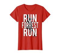 Forrest Gump Run Forrest Run Silhouette Camiseta, Mujer, Rojo, XXL