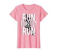 Forrest Gump Run Forrest Run Silhouette Camiseta, Mujer, Rosado, XXL