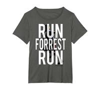 Forrest Gump Run Forrest Run Silhouette Camiseta, Mujer Tallas Grandes, Asfalto, 2XL Grande