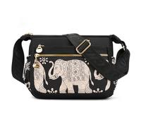 FORRICA Bolso Mujer Bandolera Grande Colorida Bolso de Hombro Bolsa Cruzado Ligera Nylon Crossbody Múltiples Bolsillos Elefante
