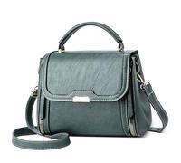 FORRICA Bolso Mujer Bolsa de Mano Retro Bolso de Hombro con Asa Superior Cuero PU Señora Bolso Bandolera para Compras Viajar Trabajar Verde Claro
