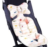 Forro de asiento para cochecito de bebé, inserto de asiento de coche para recién nacidos, cojín de apoyo antideslizante para la cabeza y el cuerpo del bebé suave y transpirable para cochecitos