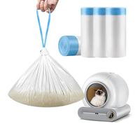 Forro de caja de arena para gatos autolimpiable, 60 unidades, bolsas de basura para gatos con cordón para cajas de arena autolimpiables, duraderas, resistentes al desgarro, resistentes a los líquidos