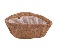 Forro de cesta colgante de media luna no tejido y de fibra de coco diseñado para cestas de plantas de 10, 12, 14, 16 pulgadas de diámetro, interiores y exteriores (16 pulgadas)