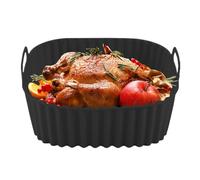 Forro de cocina de aire de silicona - de pastelería cuadrada sin palillo para hornear fácil, incluso distribución de calor con plato de patatas fritas de aire reutilizable para cocina apartamento