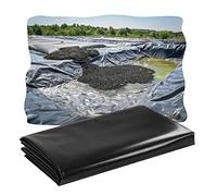 Forro de estanque negro duradero de 8 x 8 m, cubierta flexible e impermeable de polietileno de alta densidad para estanques de peces grandes, resistente, plegable 35S, perfecto para jardines acuáticos