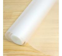 Forro de estante para armarios de cocina, 50 cm de ancho x 6 m, no adhesivo, antideslizante, impermeable, fuerte agarre, transparente, para despensa, armario, refrigerador, baño, cajón