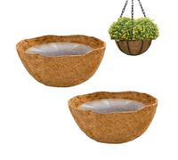 Forro de Fibra de Coco para Cestas Colgantes, 2 Forro Fibra de Coco para Macetas de Flores Colgantes, Revestimiento de Coco para Cesta Colgante, Forro de Repuesto para Maceteros Exterior Balcón