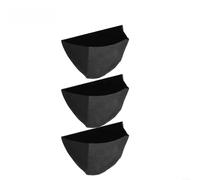 Forro de fieltro negro para macetas colgantes de pared, adecuado para plantas y hierbas de raíces poco profundas (12 pulgadas)