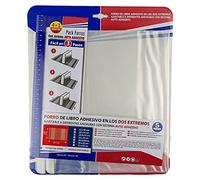 Forro de Libros Autoadhesivo y Ajustable Transparente Adhesivo en los dos Extremo - Pack de 5 Unidades Forra Fácil 28,5x55 cm