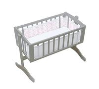 Forro de malla transpirable para cuna, diseño de estrellas rosas