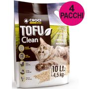 Forro de microgránulos aglomerantes Tofu Clean 4 paquetes de 10 litros cada uno