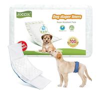 Forro de pañales para perros, 100 unidades, súper suaves y absorbentes, almohadillas desechables para incontinencia para perros machos o pañales para perros hembras (largo, 100 unidades)