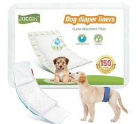 Forro de pañales para perros, 150 unidades, súper suaves y absorbentes, almohadillas de incontinencia para bandas para el vientre de perros machos o pañales para perros hembras (largo, 150 unidades)