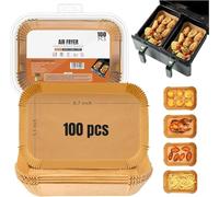 Forro de papel de pergamino para freidora de aire, 100 forros desechables, forros de cesta de freidora de aire, pergamino para hornear, forros para freidora de aire, forros para hornear asar