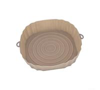 Forro de repuesto para freidora de aire hecho de silicona con asa, antiadherente, reutilizable, para uso en horno hasta 220 °C, no más fregar cestas grasosas (marrón)