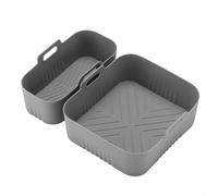 Forro de silicona de doble cesta para freidora de aire NA350 con líneas inferiores elevadas para promover la circulación del aire durante varios procesos de cocción (gris)