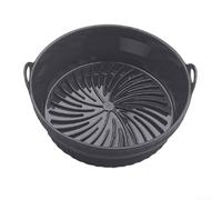 Forro de silicona para freidora de aire, bandeja antiadherente para horno con asas, inserto reutilizable de grado alimenticio para cocinar pasteles de carne, verduras, apto para lavavajillas (color