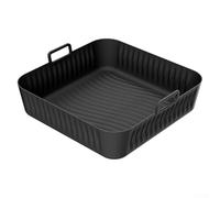 Forro de silicona para freidora de aire Cosori de 5 cuartos de galón, base elevada de 14 mm para cocinar uniformemente, inserto de cesta cuadrada resistente al calor, apto para lavavajillas, negro
