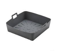 Forro de silicona para freidora de aire, no reutilizable, para freidoras de 6 a 8 cuartos de galón, resistente al calor hasta 230 °C, con asas para una fácil limpieza, accesorios de cocina (gris)