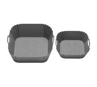 Forro de silicona reutilizable para freidora de aire, paquete de 2 para freidora de aire FN101GY resistente al calor hasta 450 F, antiadherente para una fácil liberación de alimentos (gris)