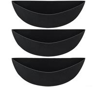 Forro para cesta colgante, forro de fieltro semicircular para plantas, paquete de 3, tela resistente al desgarro (semicírculo 16i)