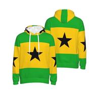 Forro Polar Hoodie Santo Tomé y Príncipe Bandera Manga Larga Sudadera con Capucha Hombre Sudadera Pullover para Uso Diario Actividades De Ocio Al Aire Libre Picnic Variados Colores