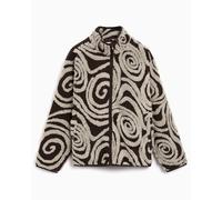 Forro polar Relaxed OBEY Clothing Swirls Jacquard para mujer Marrón M