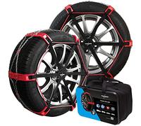 Forro polar Steel Sock - Par de cadenas de nieve para neumáticos de coche, agarre y agarre de una cadena - sobre nieve y hielo - Tensión y montaje rápido y fácil como un calcetín de nieve para coche