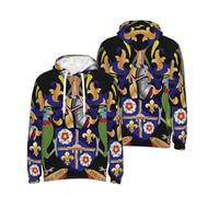 Forro Polar Sudadera Casual Hombre Manga Larga Santa Lucía Emblema Nacional Impresión 3D Hoodies Sudadera con Bolsillos Cuello Redondo para Uso Diario Actividades De Ocio