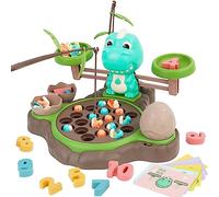 Forroby Juegos Magnéticos de Pesca 4 en 1, Juguetes Montessori con Juego de Equilibrio y Números de Aprendizaje,Juegos Educativos con 21 Peces 2 Cañas de Pescar 10 Tarjetas de Doble Cara de 3 años