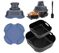 Forros de freidora de aire para Ninja CRISPi portátil FN101UKGY, forros de silicona reutilizables y alfombrillas resistentes al calor salvamanteles para contenedores de 4 cuartos y 6 tazas FN101UKSG