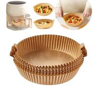 Forros de papel desechables para freidora de aire con diseño de doble mango, papel pergamino redondo/cuadrado, antiadherente y a prueba de grasa para horno, papel de pergamino para freidora de aire