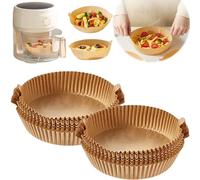 Forros de papel desechables para freidora de aire con diseño de doble mango, papel pergamino redondo/cuadrado, antiadherente y a prueba de grasa para horno, papel de pergamino para freidora de aire