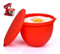 Forros De Silicona Para Batidora 5Qt Revestimiento De Silicona Para Batidora Lnserto Con Tapa De Silicona Lnserto De Cuenco De Silicona Para Batidoras KitchenAid Para Cake Batter Cookie Baking（rojo)