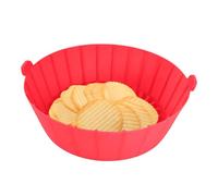 Forros de silicona para freidora de aire, cesta de silicona para freidora de aire, forros reutilizables para freidora de aire con líneas de guía de aceite elevadas, sartenes de silicona antiadherentes