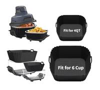 Forros de silicona para freidora de aire FN101 para Ninja Crispi FN101GY/ FN101SG/ FN101ST, kit de accesorios de freidora de aire de vidrio ninja reutilizable antiadherente, grande para 4 cuartos de