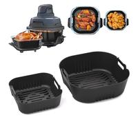 Forros de silicona para freidora de aire Ninja Crispi FN101, forro de silicona para Ninja Crispi 4 en 1, sistema de cocción portátil de vidrio para freidora de aire, especialmente diseñado para