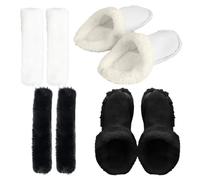 Forros de zapatos esponjosos, forros de zapatos de piel - 2 pares de plantillas de invierno con cubiertas de bandas de zapatos - Forros de zapatos extraíbles y lavables para zapatos