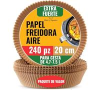 Forros para freidora de aire, 250 unidades, forros desechables de papel pergamino para freidora de aire, hojas para hornear sin blanquear, redondas de 8 pulgadas para cestas de hasta 5-8 cuartos de