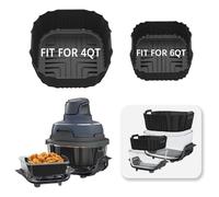 Forros para freidora de aire Ninja Crispi FN101UKGY, 2 cestas reutilizables para freidora de aire Ninja Crispi, forro grande para 3.8L y forro pequeño para y 1.4L, accesorios Ninja Crispi Airfryer