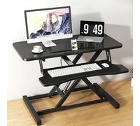 FORRTY Convertidor De Escritorio Regulable En Altura, Escritorio Sit Stand con Bandeja Teclado, Ancho 80/94CM, Elevador Mesa Trabajo For Oficina En Casa Portátil Y Ordenador(Negro,80cm(31.5"))