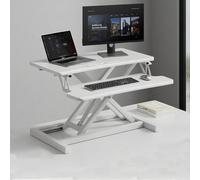 FORRTY Convertidor Escritorio Sit Stand, Escritorio Regulable En Altura con Bandeja For Teclado, 65/75/80/95cm, Estación Trabajo For Oficina En Casa Y Portátil(Blanco,65CM(25.6"))