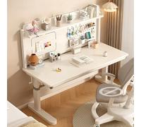 FORRTY Escritorio Ajustable En Altura con Estantería & Panel Perforado, Mesa De Estudio con Manivela Y Cajón, Mesa Escritura, Mesa Ordenador Organizador, Hogar & Oficina(Desk2,80CM)