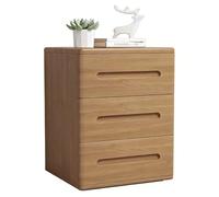 FORRTY Mesita de Noche de Madera Cajonera Cuenta con Tres cajones Gabinete de Noche Totalmente montado No Requiere Montaje Ideal para Salones y dormitorios(Natural Wood Colour,55x41x54cm)